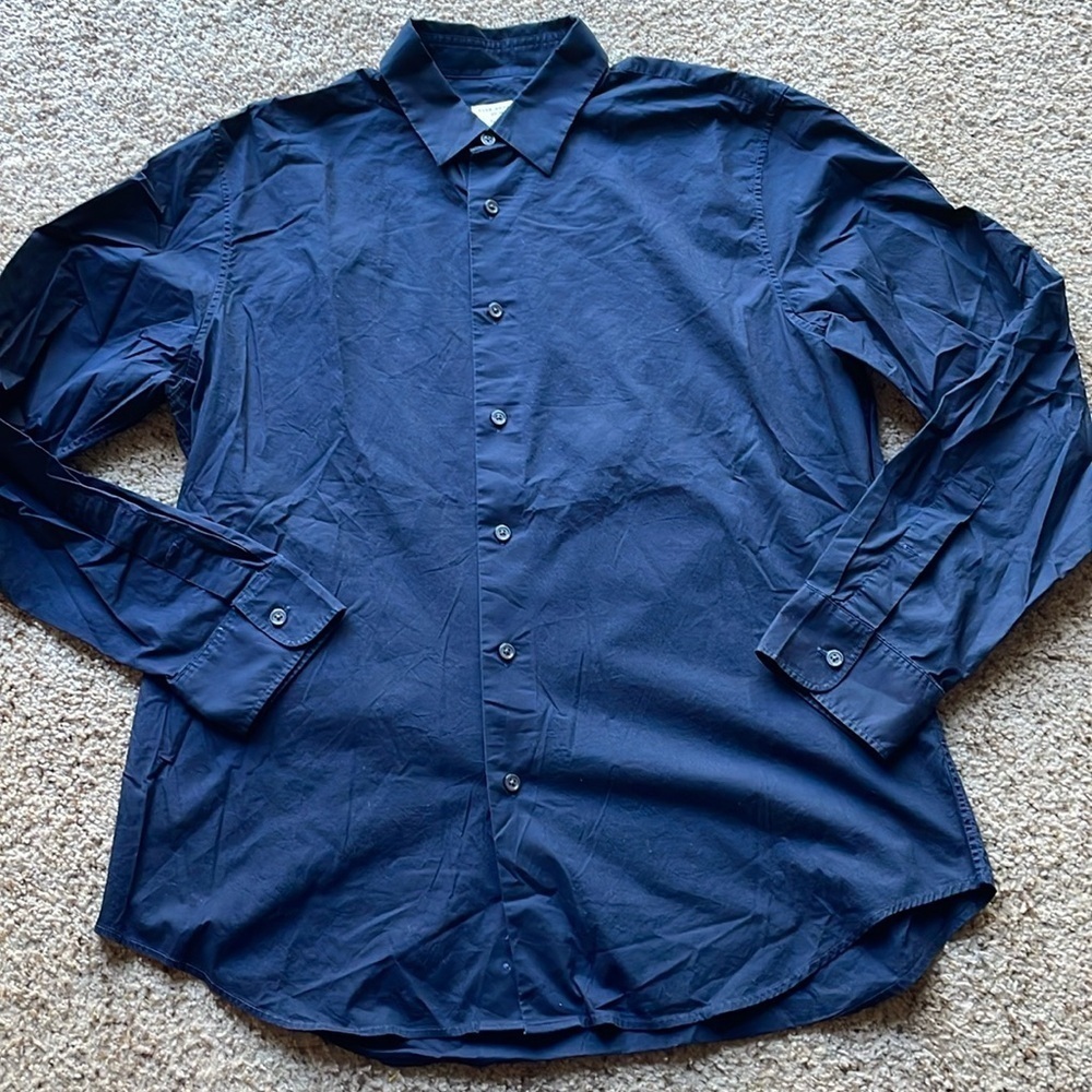 Club Monaco navy blue button down size XL